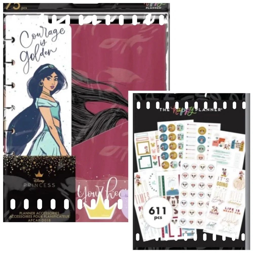 NIP Disney Princess Planner Accessories & 611 Disney Stickers